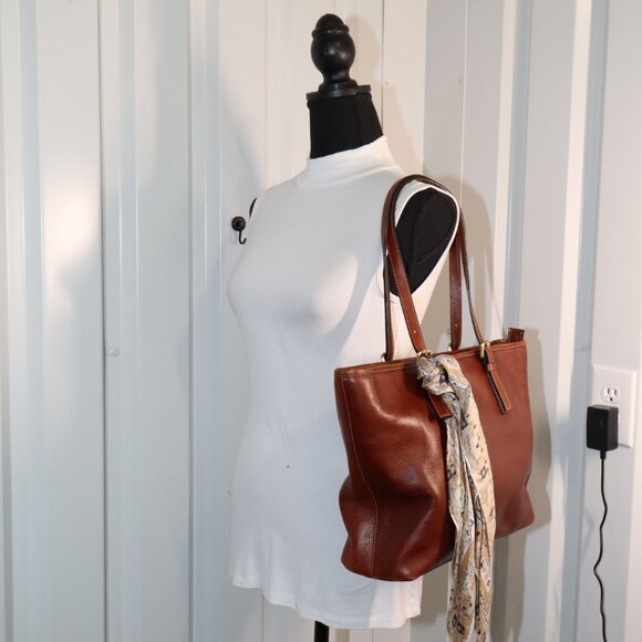 Gianni Conti Womens Brown Leather Tote Bag Large Buckle Adjust Straps With *Flaw - Picture 4 of 13